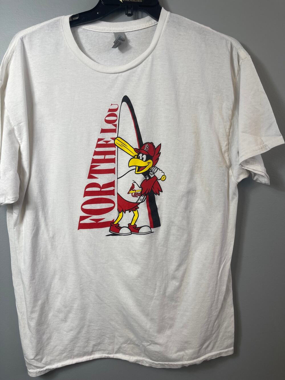 Vintage St. Louis Cardinals "FOR THE LOU" White Graphic T-Shirt Fredbird Mascot